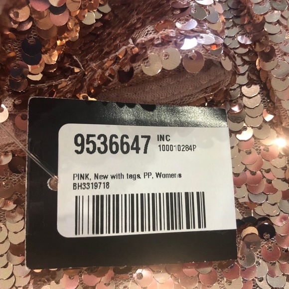 INC Rose Gold Sequin Cold Shoulder Top NWT - Picture 7 of 7